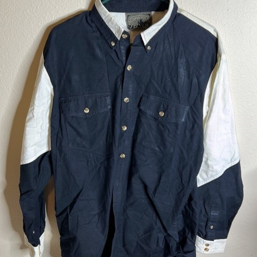SPINDLE RIVER 80'S/90'S MEN'S WESTERN BUTTON UP - BLACK M/L - No tags